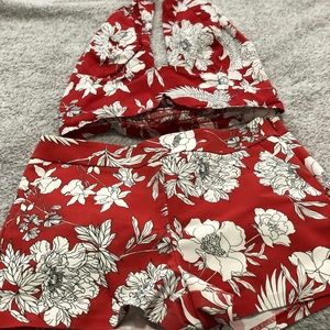 Two piece floral print short set